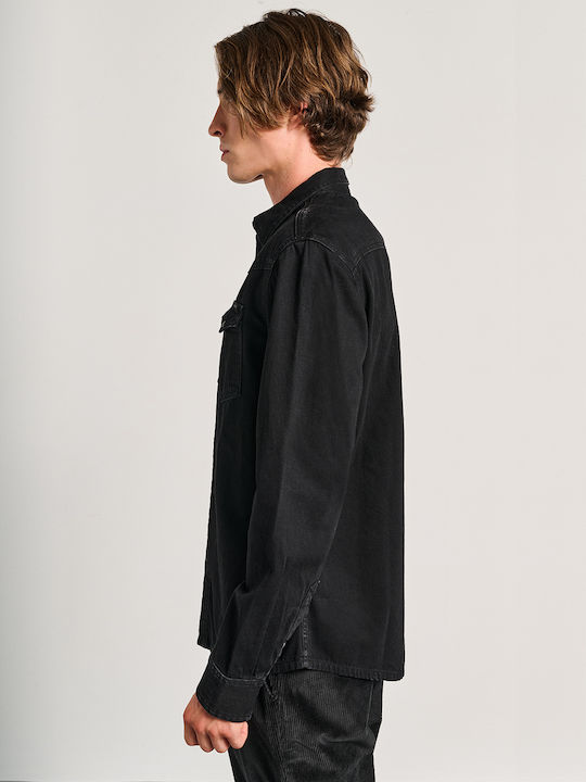 Fino Long-sleeved Denim Shirt Black