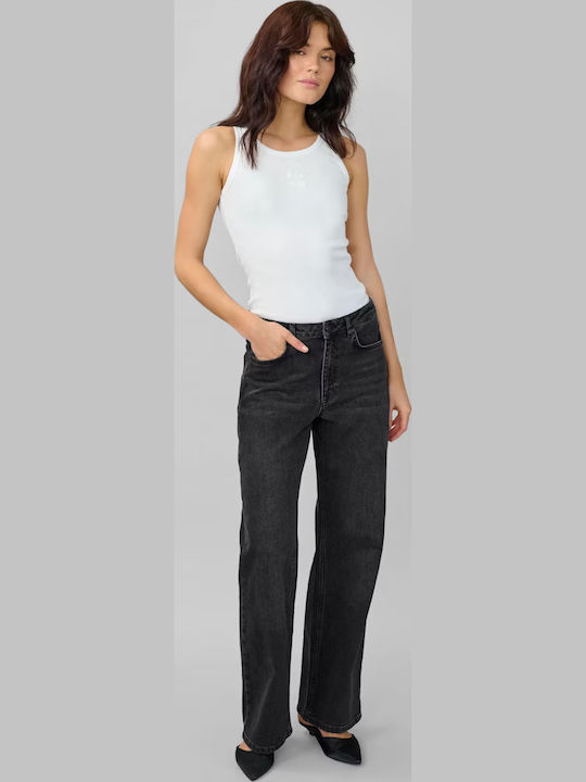 Women's Jean Trousers in Wide Line Black
