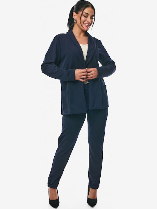 Women's Blue Set with Pants in Relaxed Fit