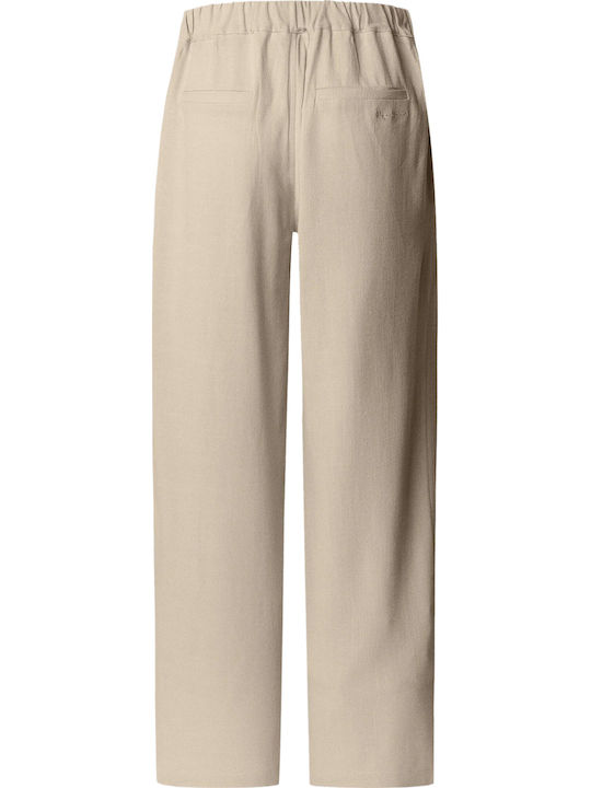 Women's Fabric Trousers Light Beige