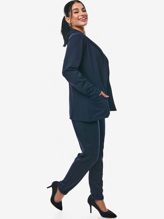 Women's Blue Set with Pants in Relaxed Fit