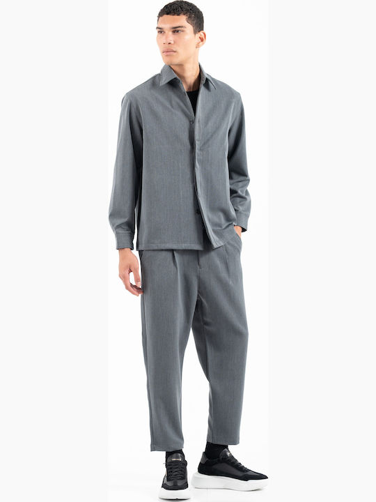 Дълъг Ръкав Overshirt Сив