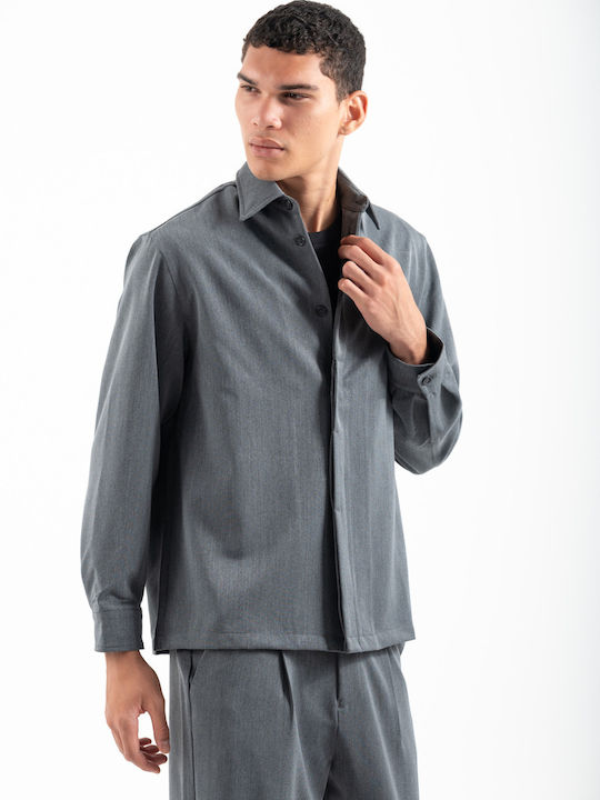 Дълъг Ръкав Overshirt Сив