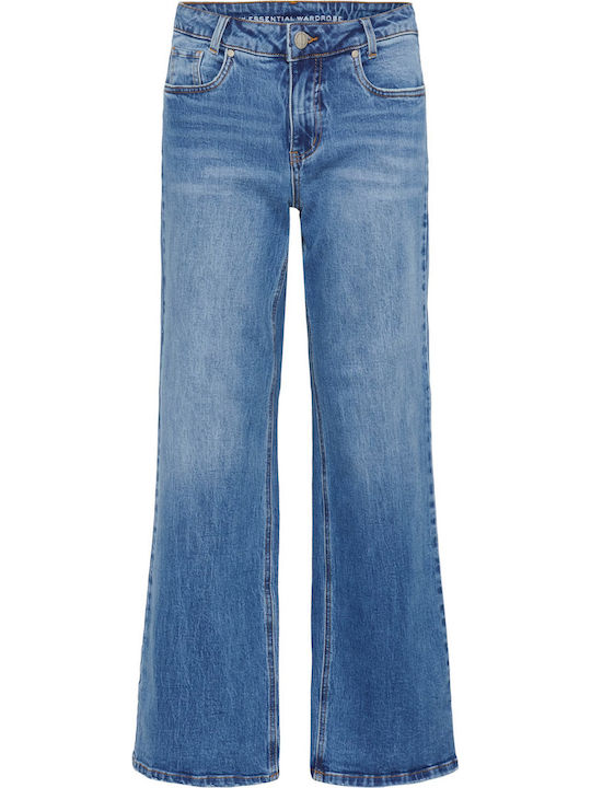 Women's Jean Trousers in Wide Line Medium Blue