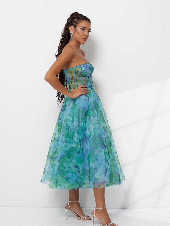 Summer Dress for Wedding / Baptism Strapless Floral