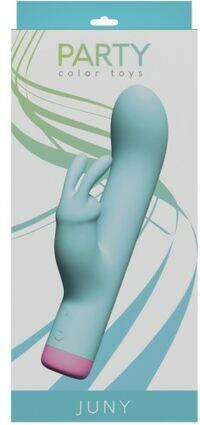 Party Color Toys Διπλός Δονητής 16.6cm Μπλε