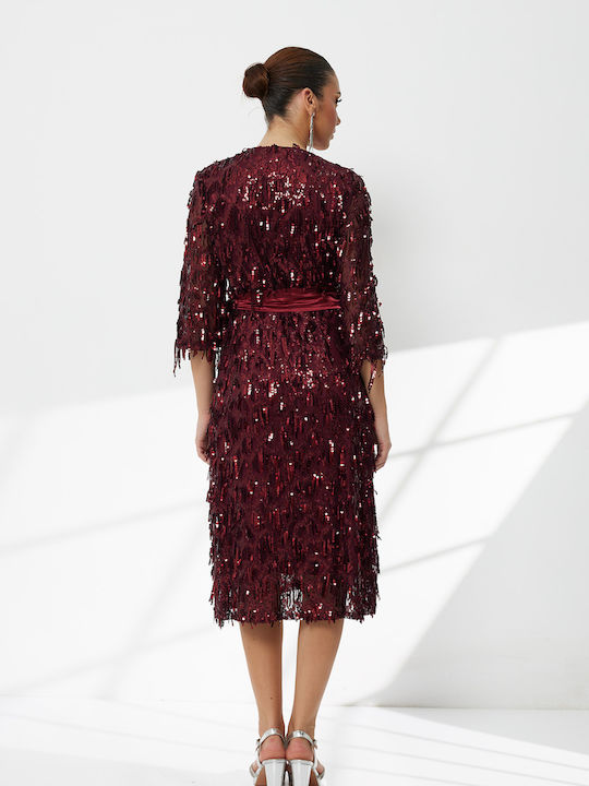 Rochie Midi De Seara Burgundy F2550_012