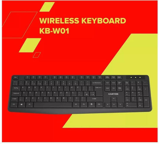 Canyon KB-W01 Fără fir Bluetooth Doar tastatura Engleză US