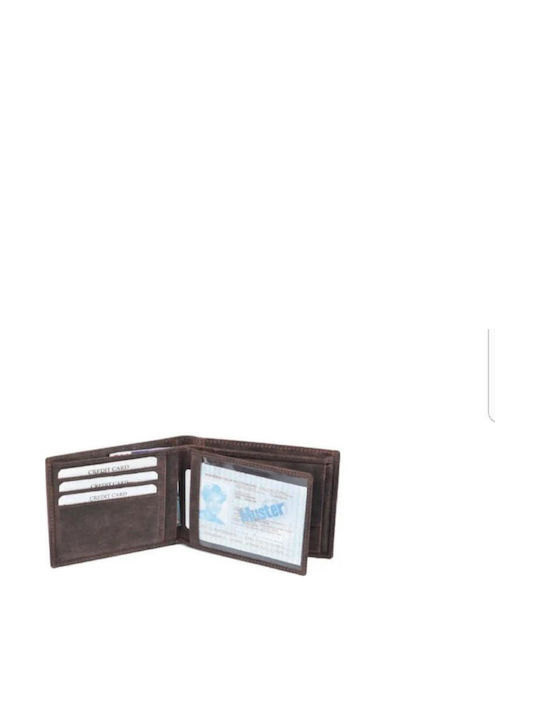Leather Men's Wallet Classic with RFID Dark Brown