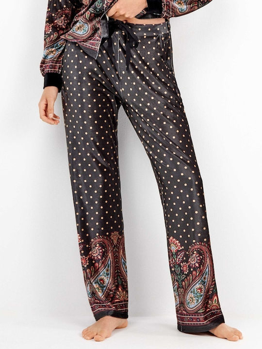 Gisela Winter Damen Pyjama-Set Schwarz