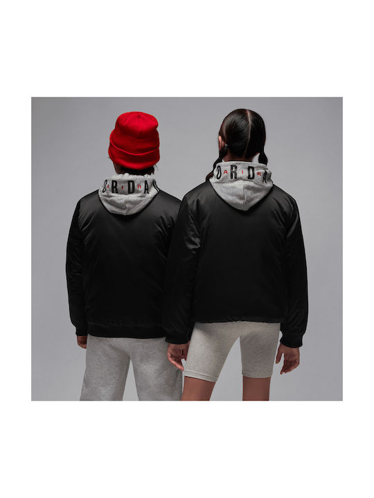 Kids' Sports Jacket with Lining & Hood Black