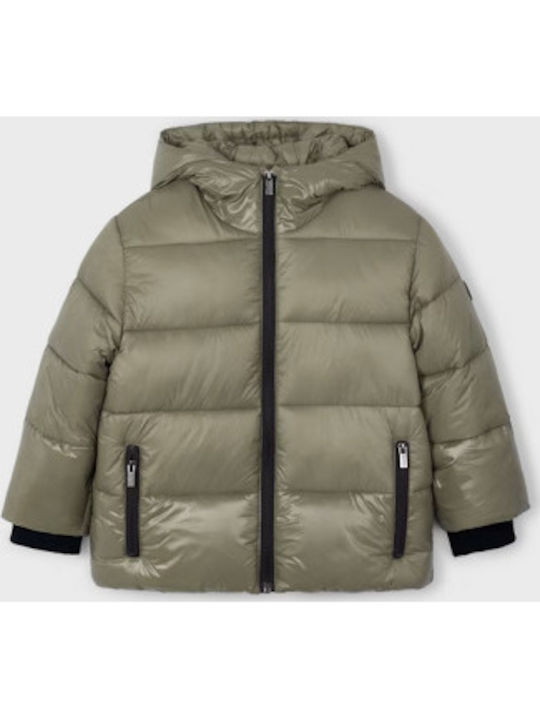 Kids' Casual Jacket Short with Hood Brown