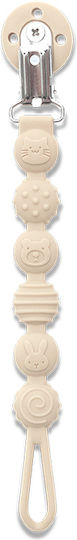 Lorelli Clip Pacifier made of Silicone Beige