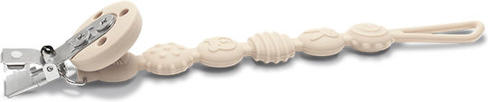 Lorelli Clip Pacifier made of Silicone Beige