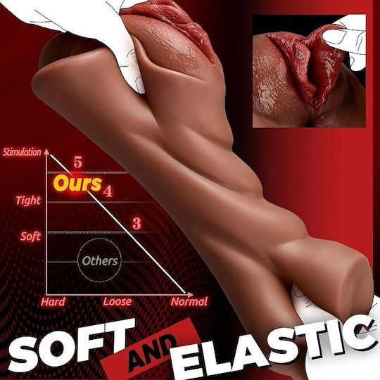 Smd Vixen Destiny 2-in-1 Masturbator 3D Texturierte Realistische Vagina & Anus Braune