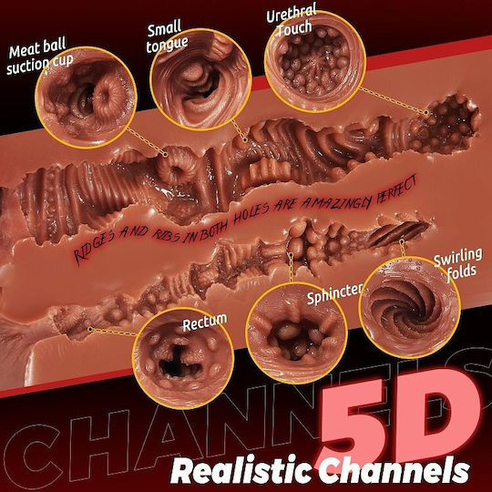 Smd Vixen Destiny 2-in-1 Masturbator 3D Texturierte Realistische Vagina & Anus Braune