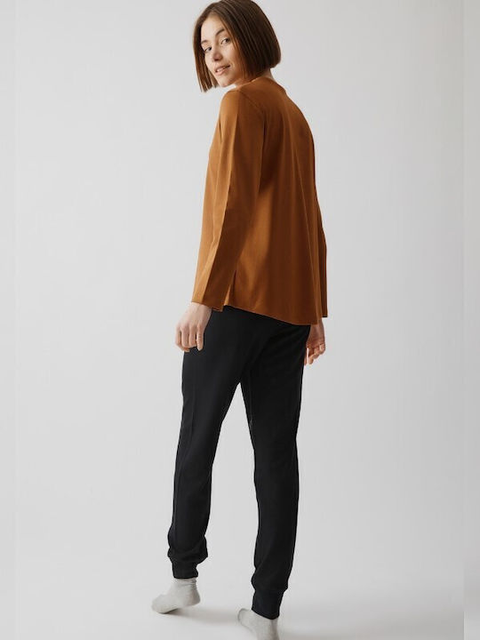 Minerva Winter Women's Pyjama Set Caramel