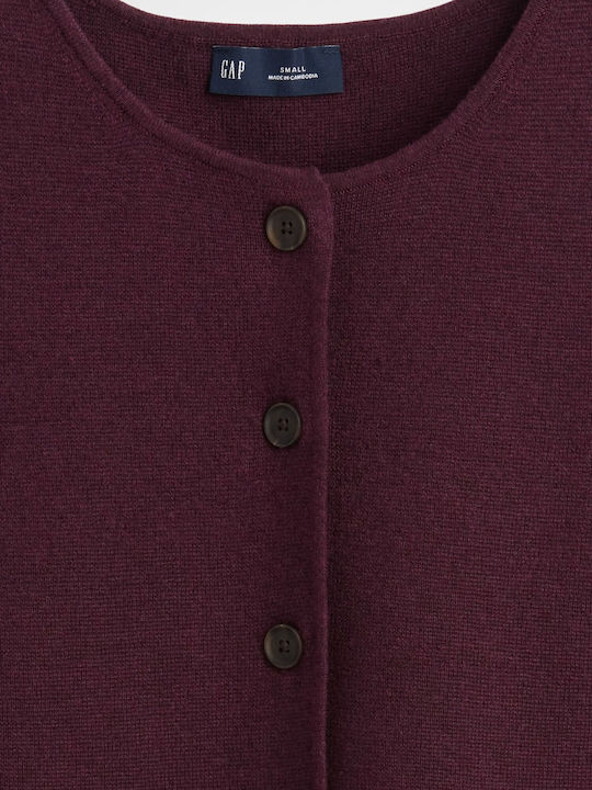 Short Women's Vest with Buttons Tuscan Red