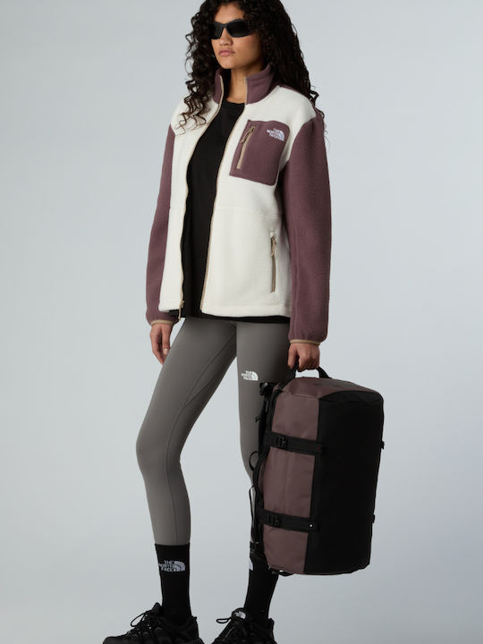 Women's Cardigan with Zipper Ecru/Brown