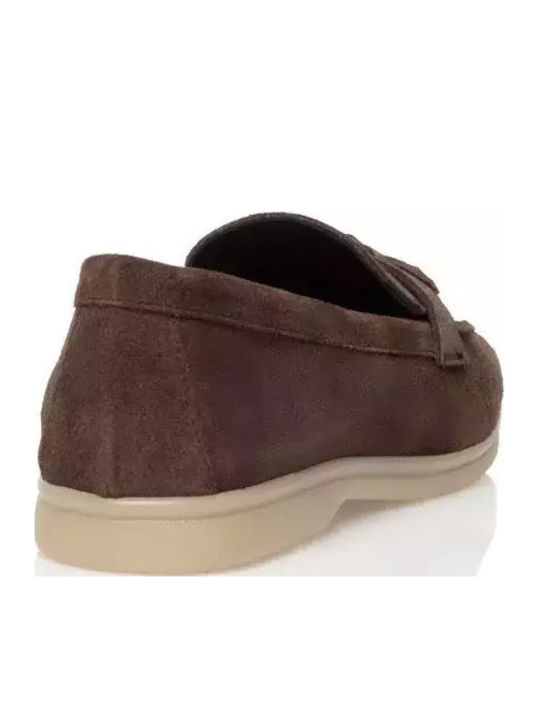 Leather Women's Moccasins in Brown Color