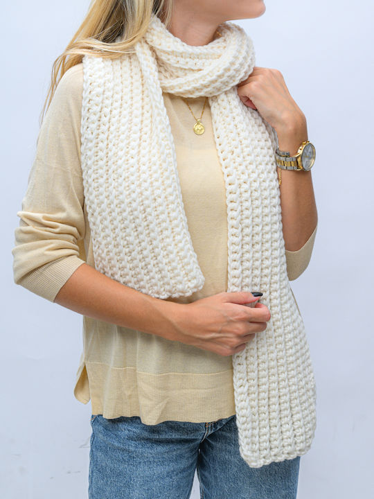 Women's Knitted Scarf Ecru