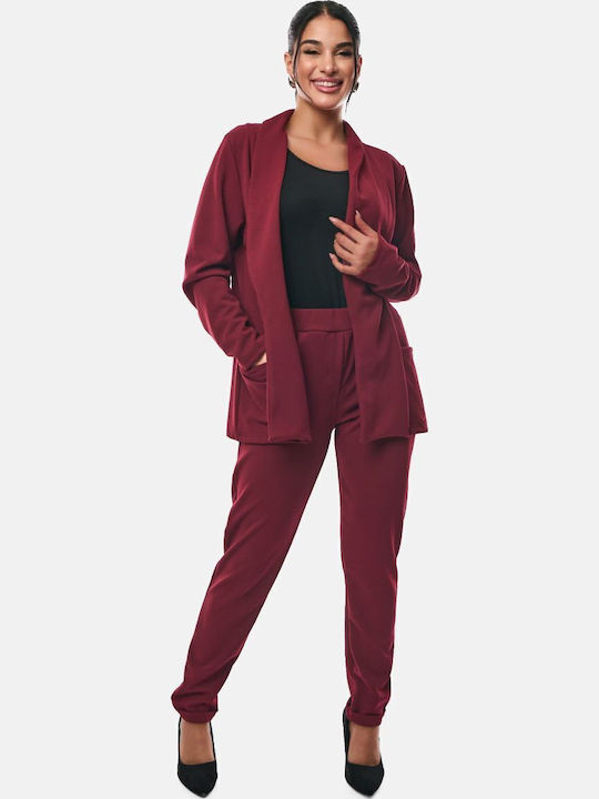 Dress Up Blazer pentru femei Sacou Burgundy