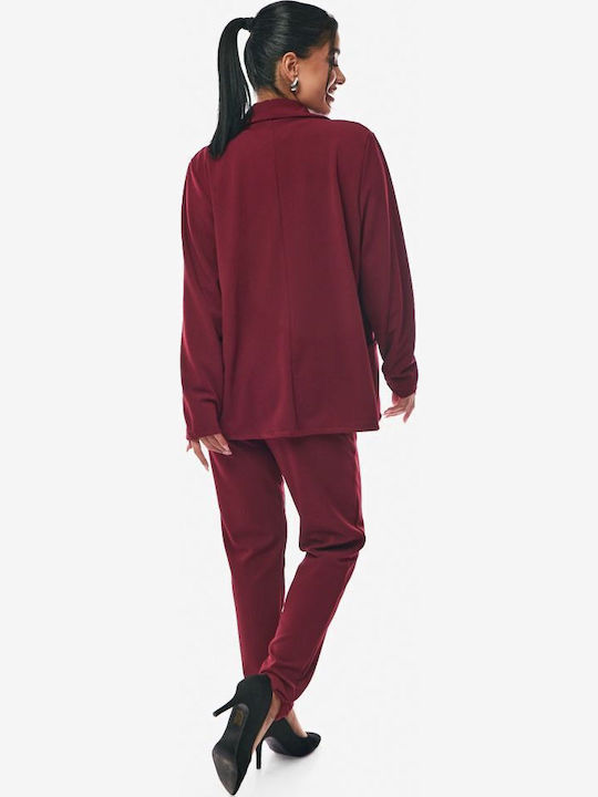 Dress Up Blazer pentru femei Sacou Burgundy