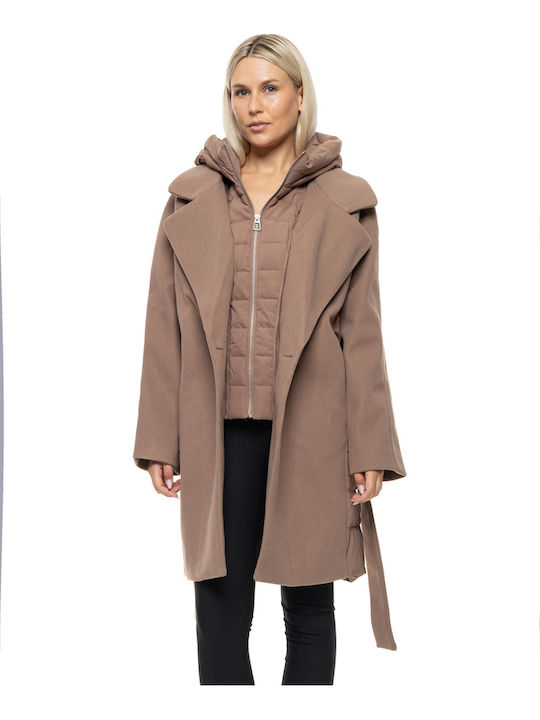 Femeie Dk Beige Palton