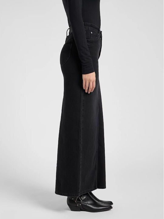 Denim Maxi Fustă Neagră