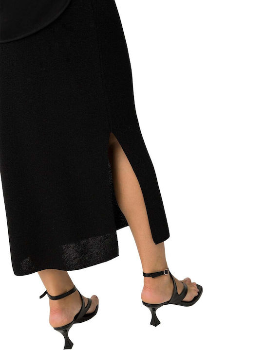 High-waisted Midi Skirt Black