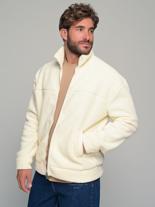 Ανδρική Ζακέτα Fleece Εκρου