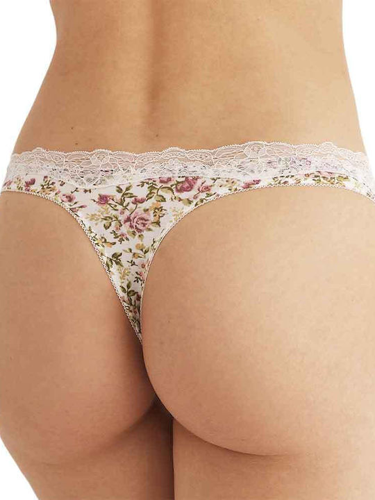 Βαμβακερά Damen Slip 3Pack mit Spitze Salmon, Burgundy, Floral
