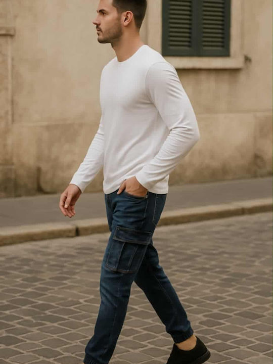 Men's Jeans Pants Cargo Blue