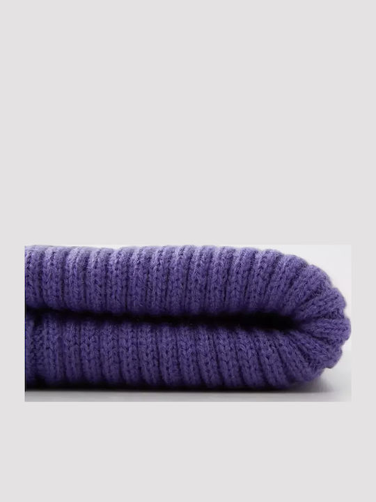 Dot Label Beanie Beanie Knitted in Purple color