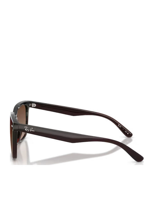 Ray Ban Unisex Sonnenbrille mit Schwarz Kunststoff Gestell und Braun Verlaufsfarbe Linse RB4466D 714/13