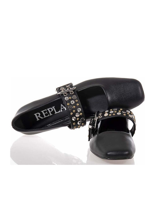 Synthetic Leather Pointy Ballerinas Black