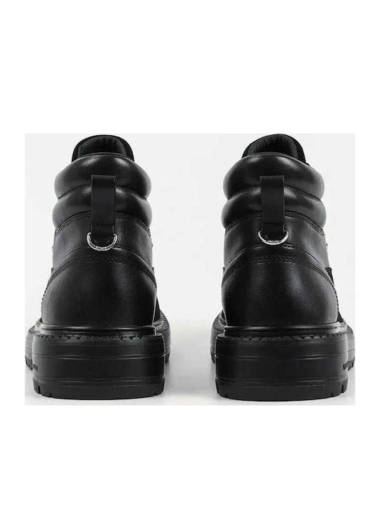Leder Schwarz Herrenstiefel