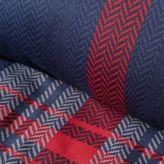 Cotton Box Σετ Διπλή 200x220cm Box 4 Σκούρο Μπλε - Κόκκινο
