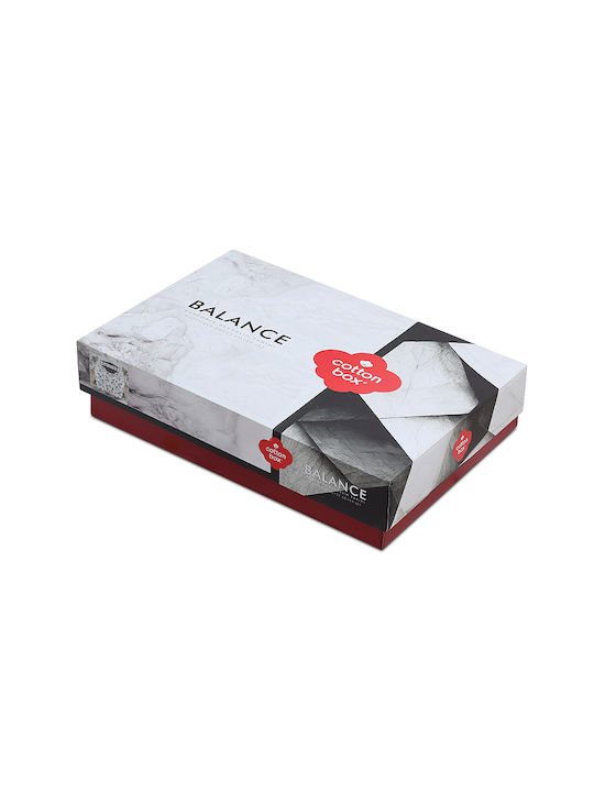 Cotton Box Duvet Cover Set Cotton Double with 2 Pillowcases 200x220 Box 4 Charcoal