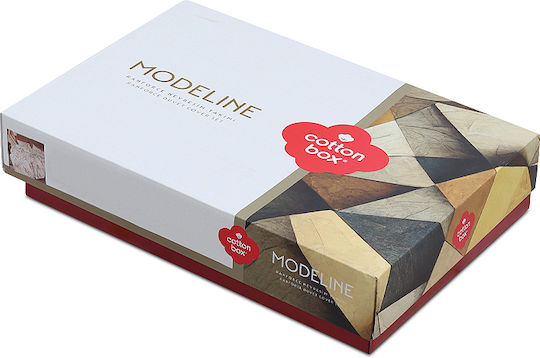 Cotton Box Σετ Παπλωματοθήκη Βαμβακερή Διπλή με 2 Μαξιλαροθήκες 200x220cm Box 4 Μπορντώ