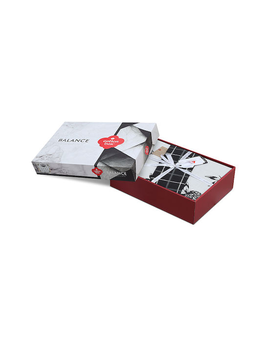 Cotton Box Duvet Cover Set Cotton Double with 2 Pillowcases 200x220 Box 4 Charcoal