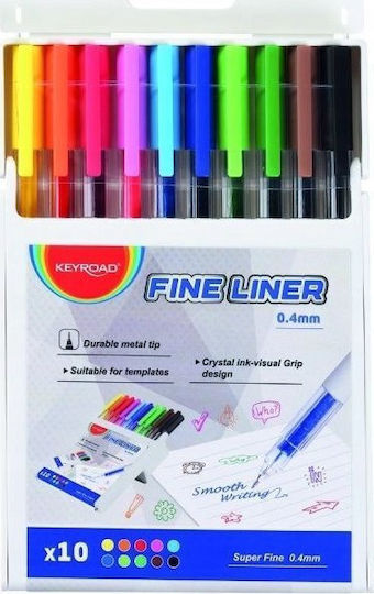 Keyroad Zeichenmarker 0.4mm 10 Colors 10Stück