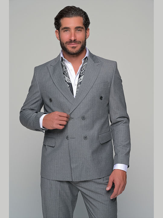 Oxford Men's Suit Slim Fit Gray