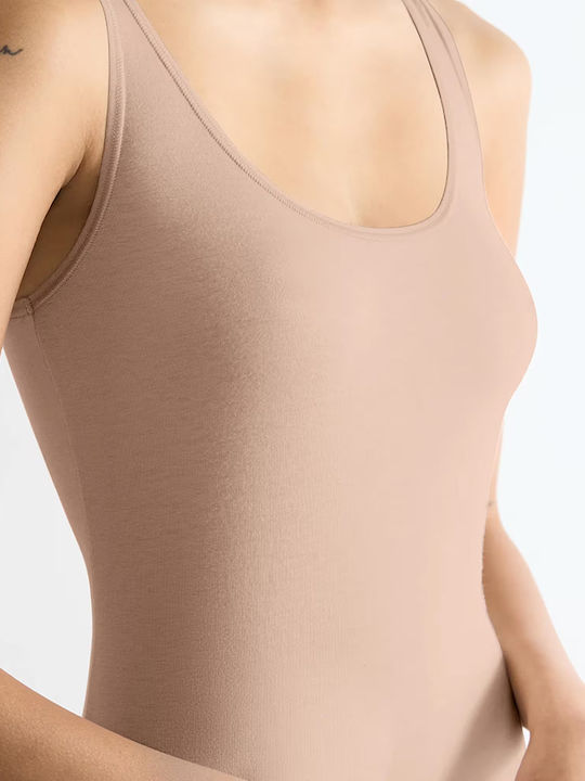 Women's T-Shirt with Spaghetti Strap Beige