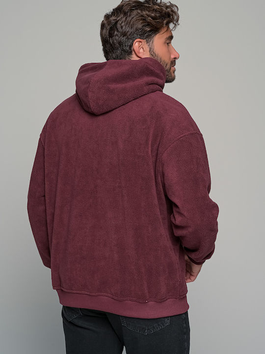 Cardigan Bărbați Fleece Roșu