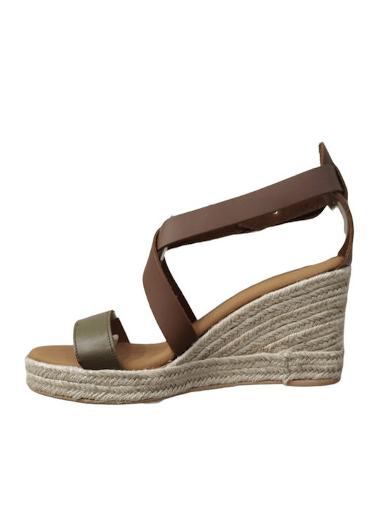 Women's Leather Platform Shoes Tabac Brown