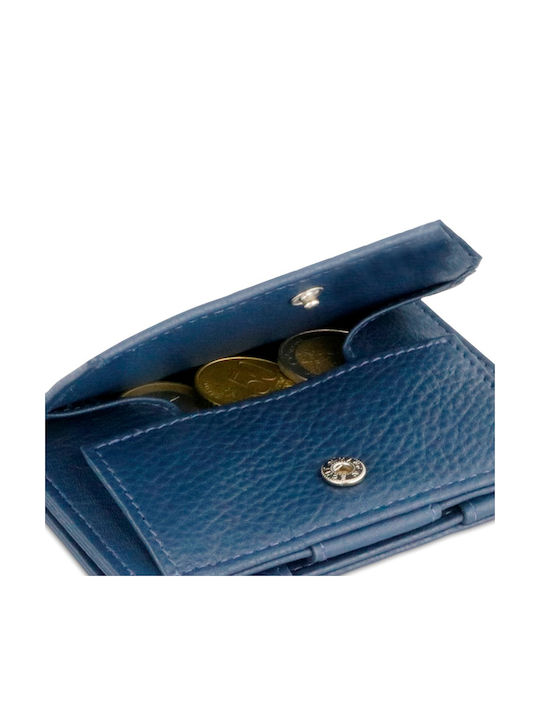 Essenziale Leather Men's Wallet Coins with RFID Blue