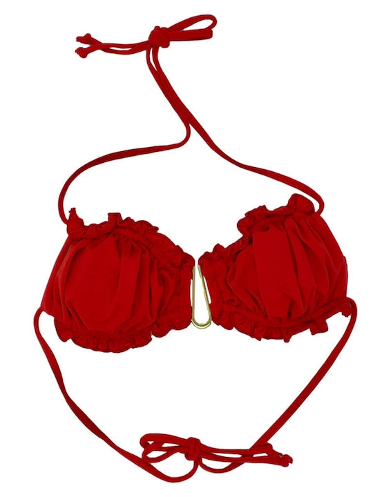 Fără bretele Top bikini cu burete Red