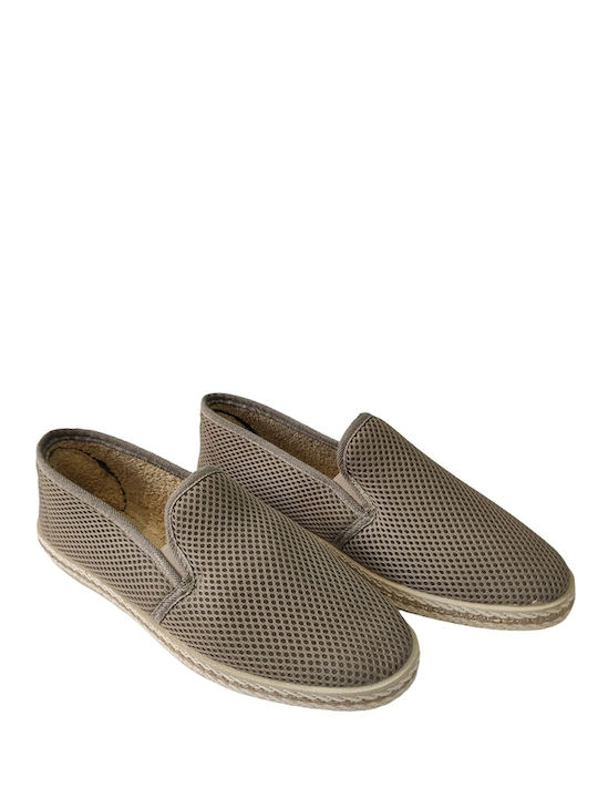 Stoff Herren Slip-Ons Beige