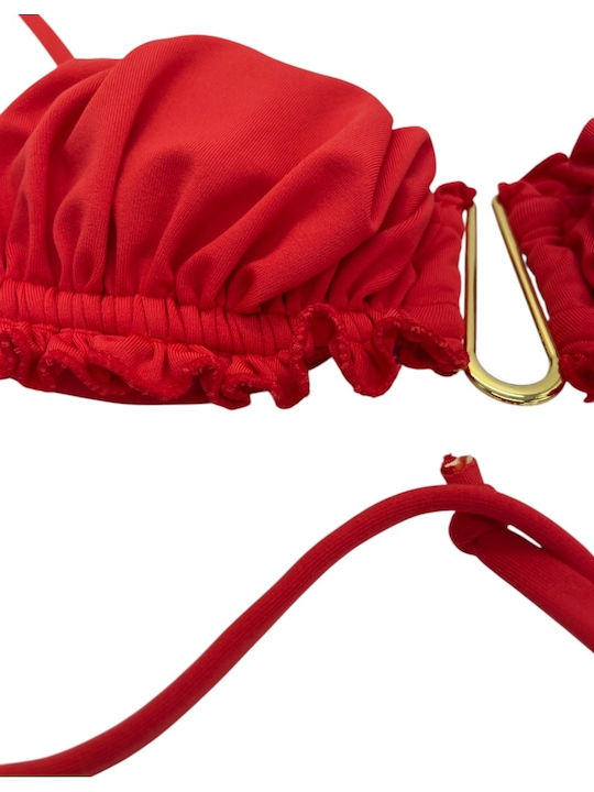 Fără bretele Top bikini cu burete Red